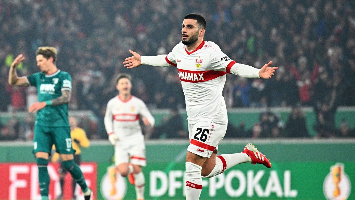 Deniz Undav sa teší po strelenom góle v zápase VfB Stuttgart - FC Augsburg vo štvrťfinále Nemeckého pohára (DFB-Pokal).