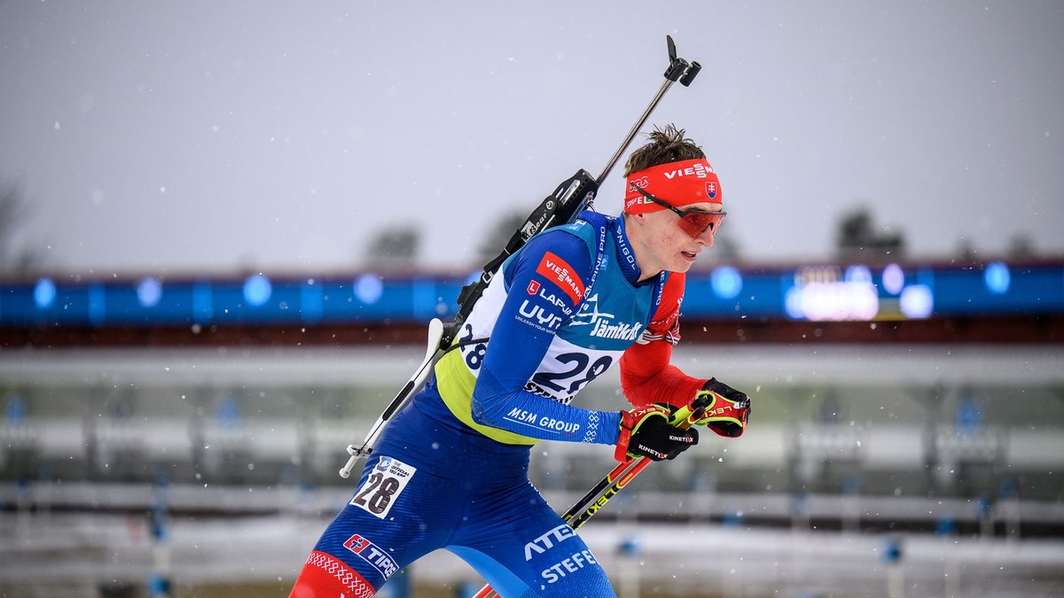 Jakub Borguľa na MS juniorov a kadetov v biatlone 2025.