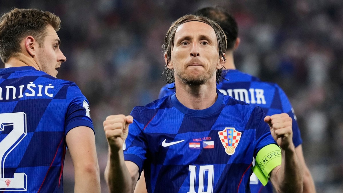 Luka Modrič v drese Chorvátska.