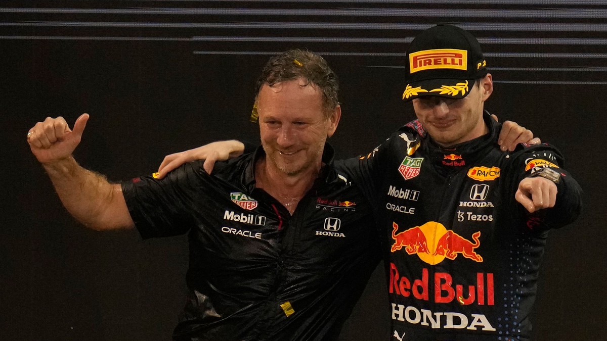 Christian Horner a Max Verstappen.