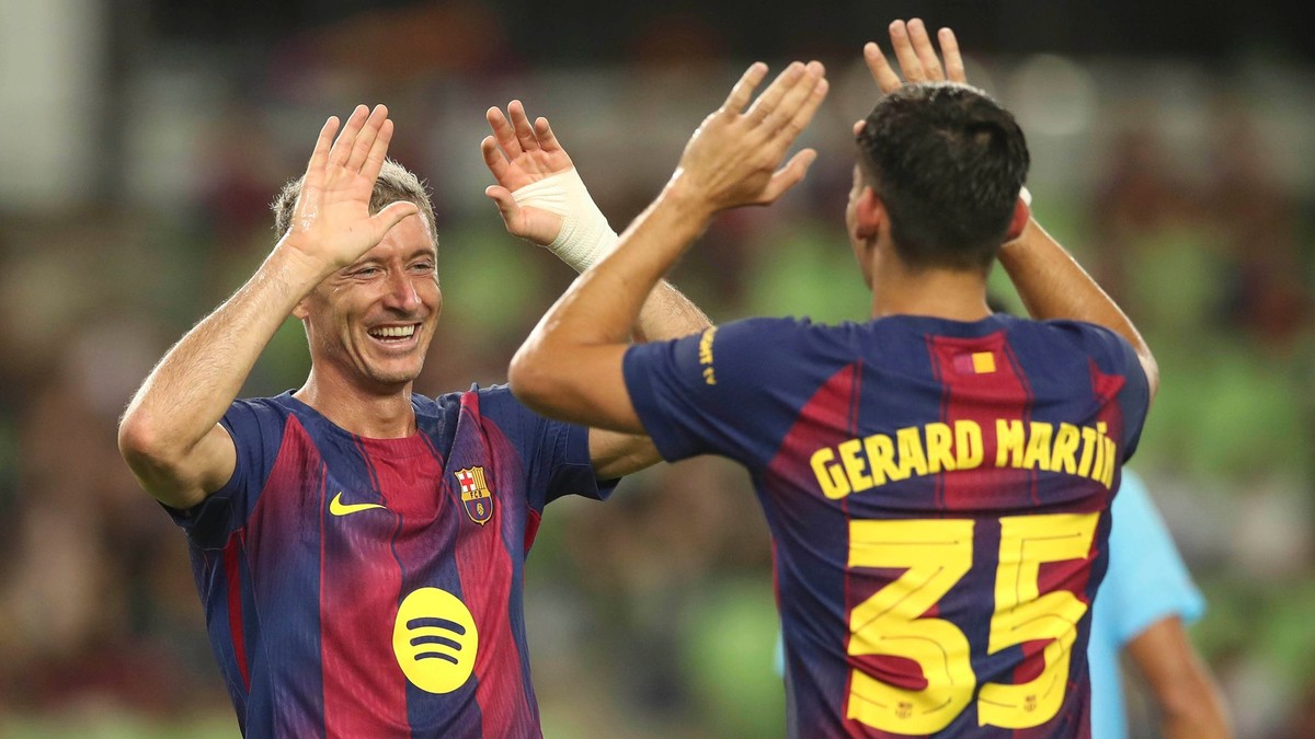 Robert Lewandowski a Gerard Martin