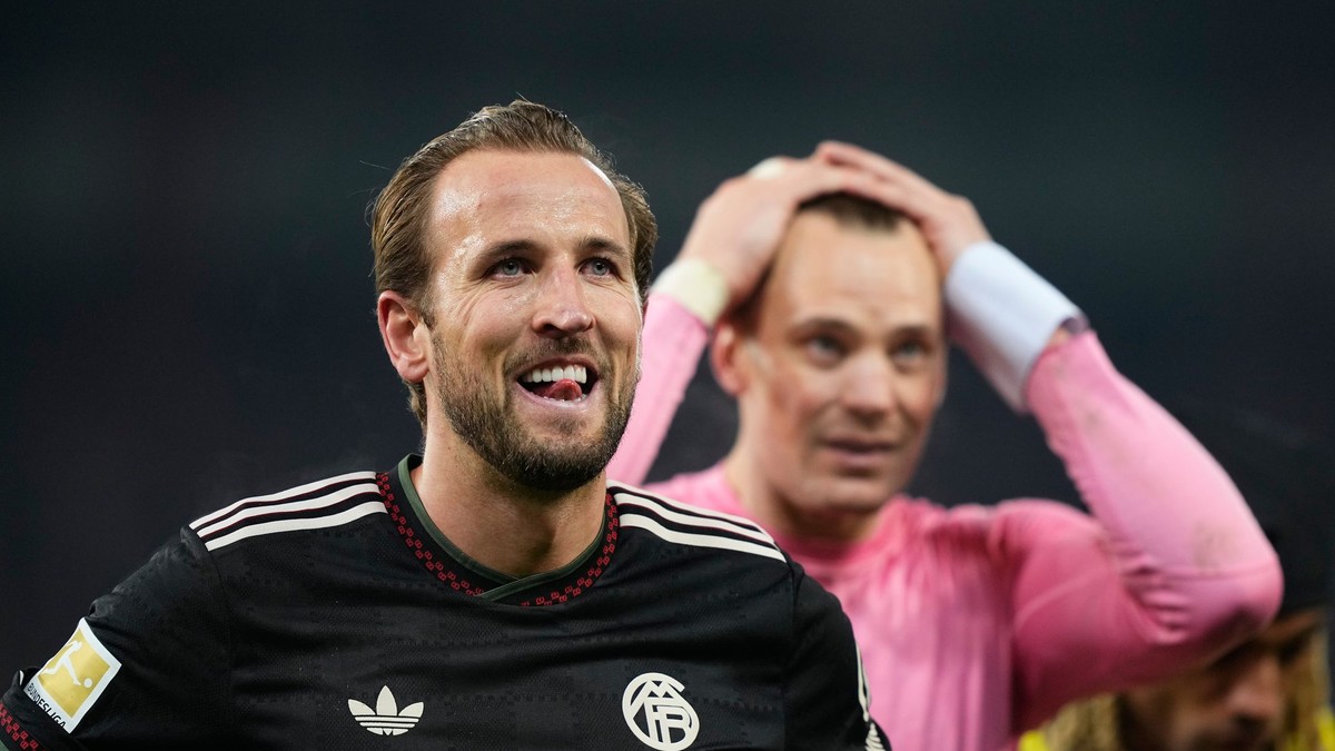 Harry Kane a Manuel Neuer.