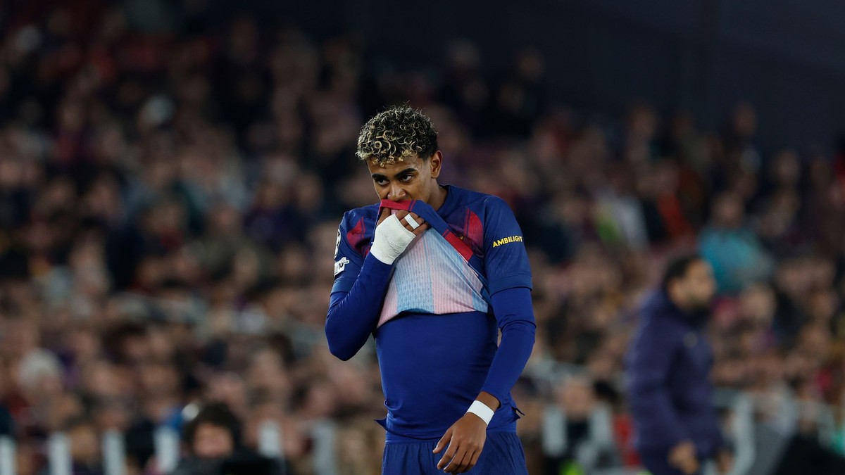 Hráč Barcelony Lamine Yamal.