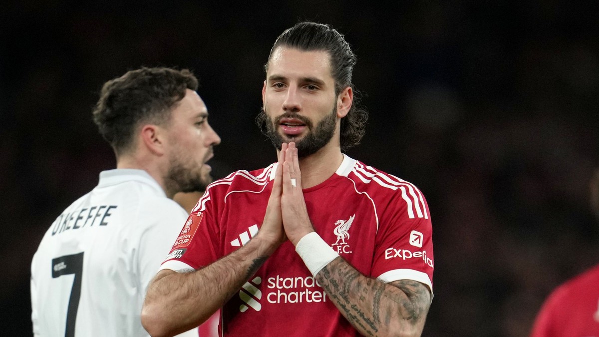 Maďarský futbalový stredopoliar Dominik Szoboszlai v drese Liverpoolu.