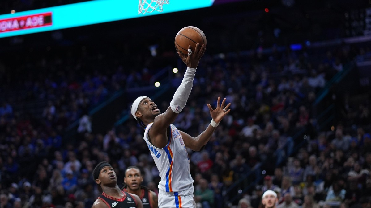 Shai Gilgeous-Alexander v zápase Oklahoma - Philadelphia
