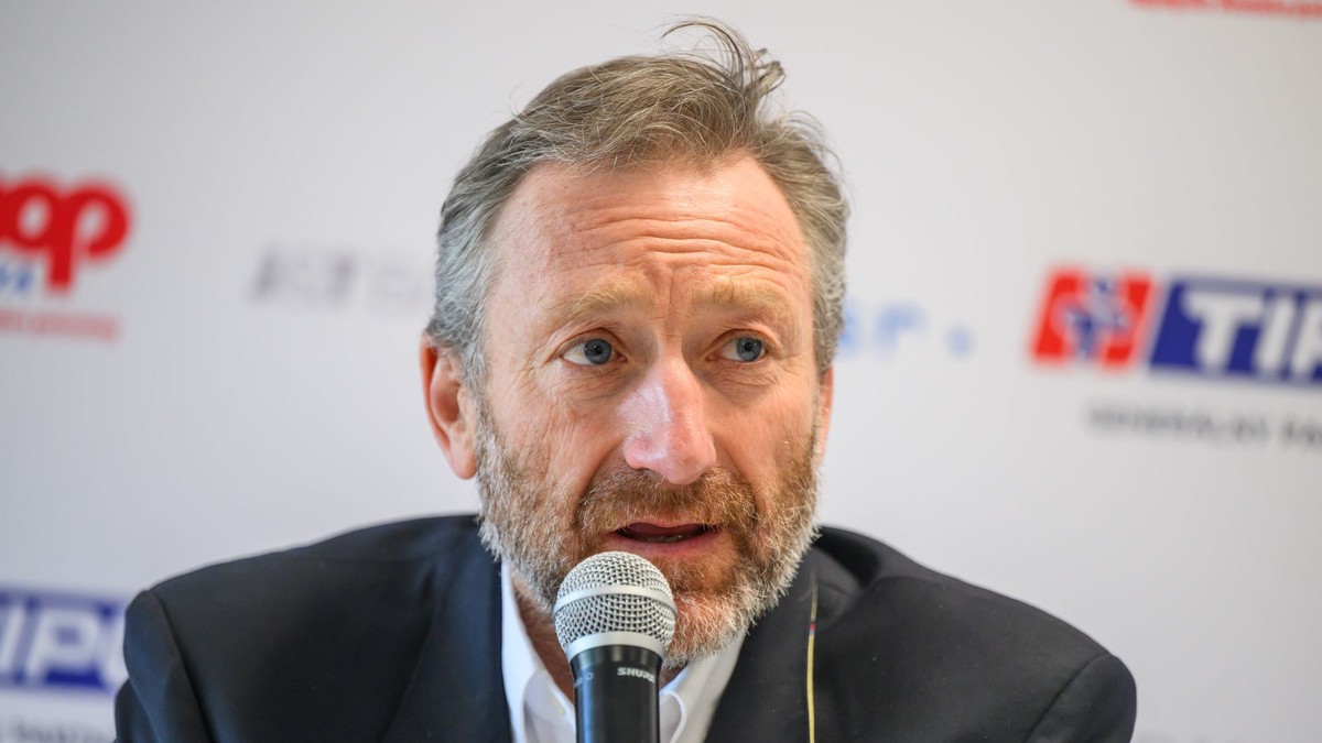 Miloslav Mečíř počas tlačovej konferencie po zasadnutí Rady Slovenského tenisového zväzu.