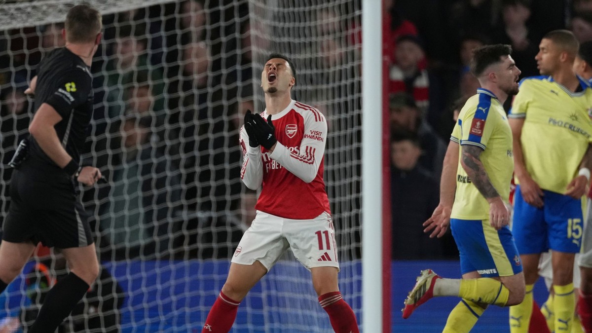 Gabriel Martinelli počas zápasu so Southamptonom.