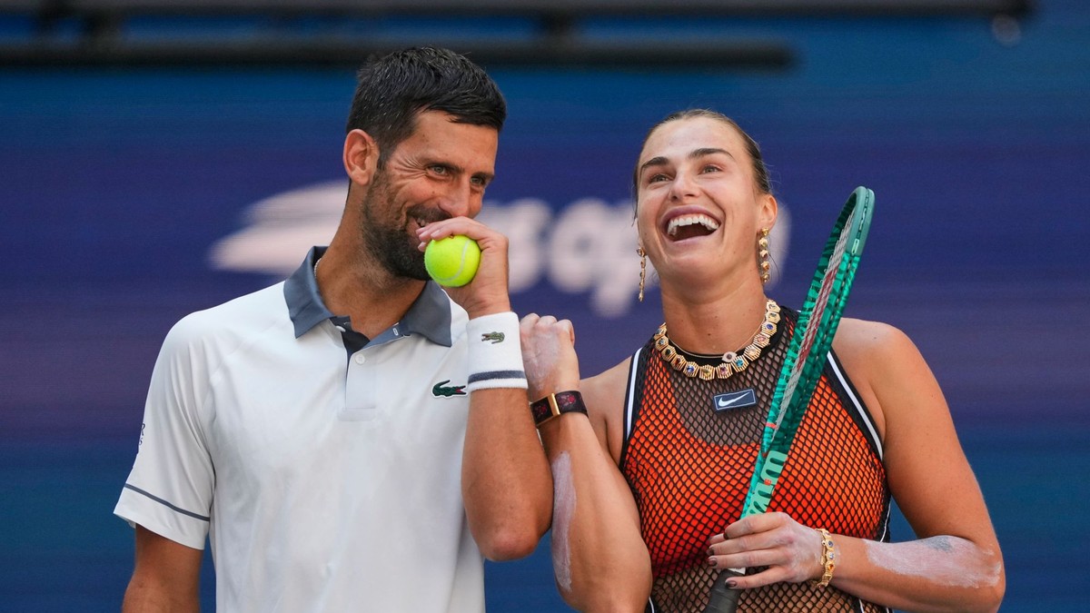 Novak Djokovič a Aryna Sabalenková. 