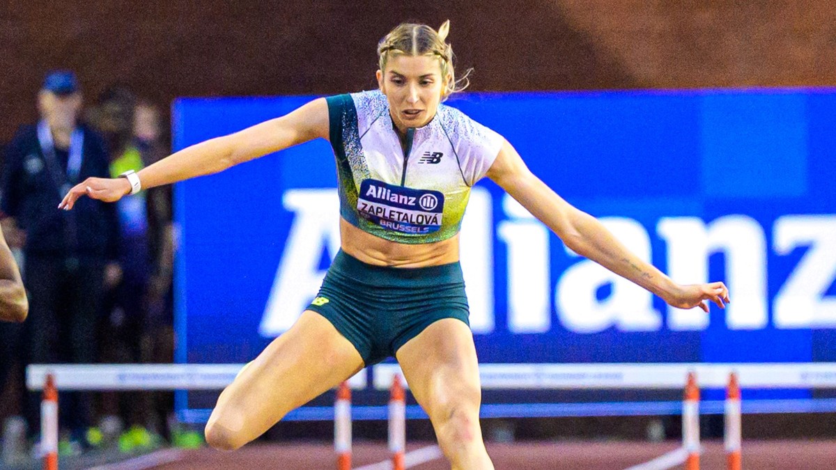 Slovenská atlétka Emma Zapletalová v behu na 400 metrov cez prekážky počas finále Diamantovej ligy, najprestížnejšieho atletického seriálu.