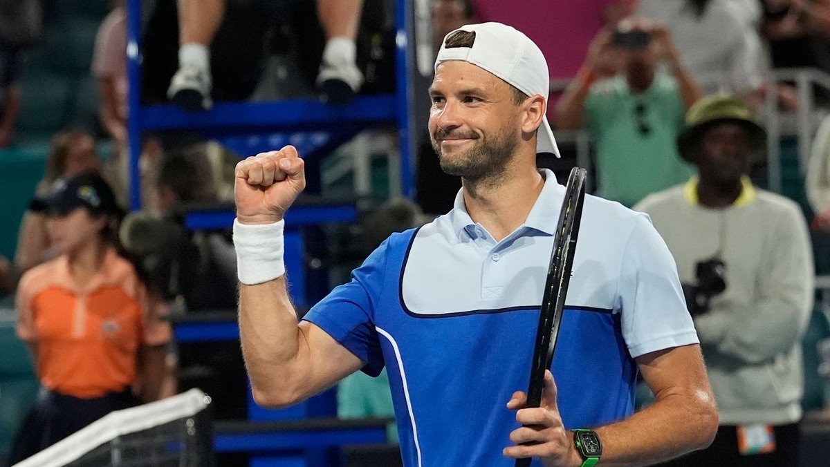 Grigor Dimitrov na turnaji ATP v Miami 2024.