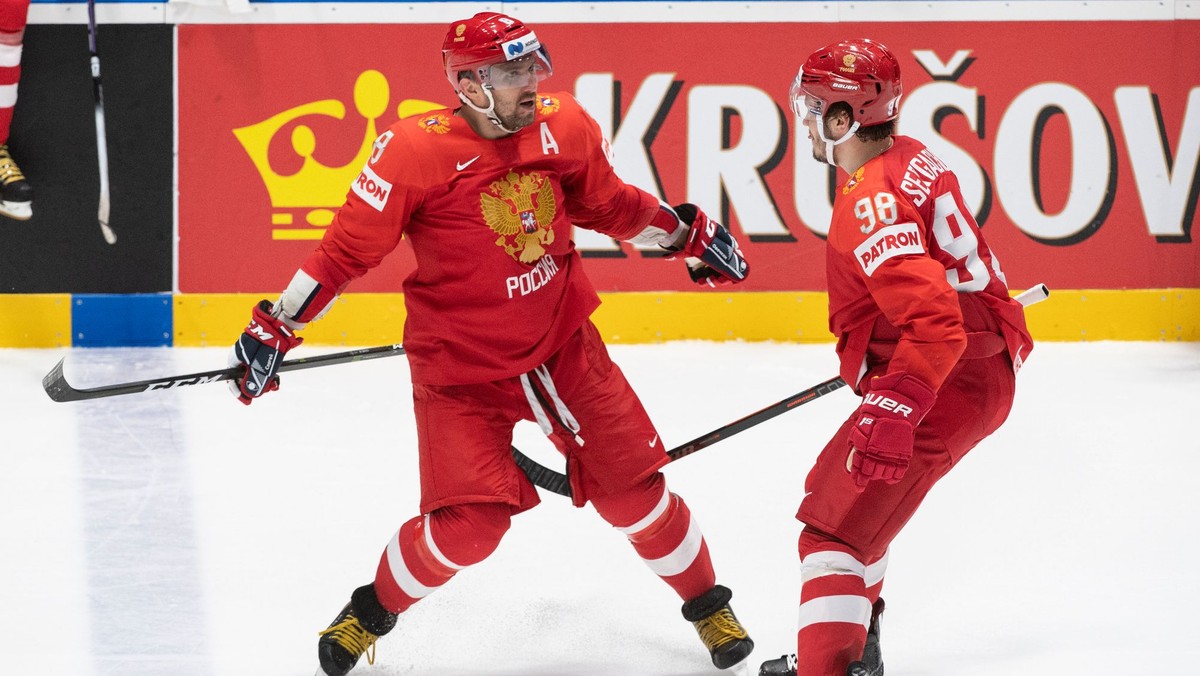 Alexander Ovečkin a Michail Sergačov v drese Ruska.