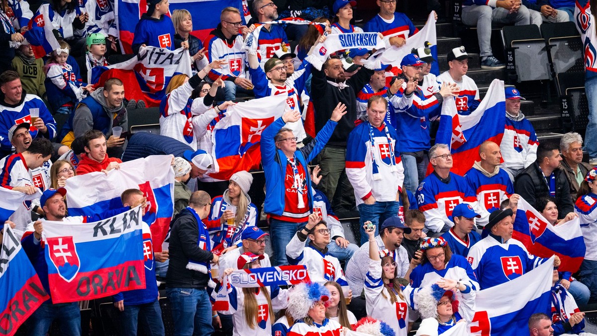 Slovenskí fanúšikovia na MS v hokeji 2025.