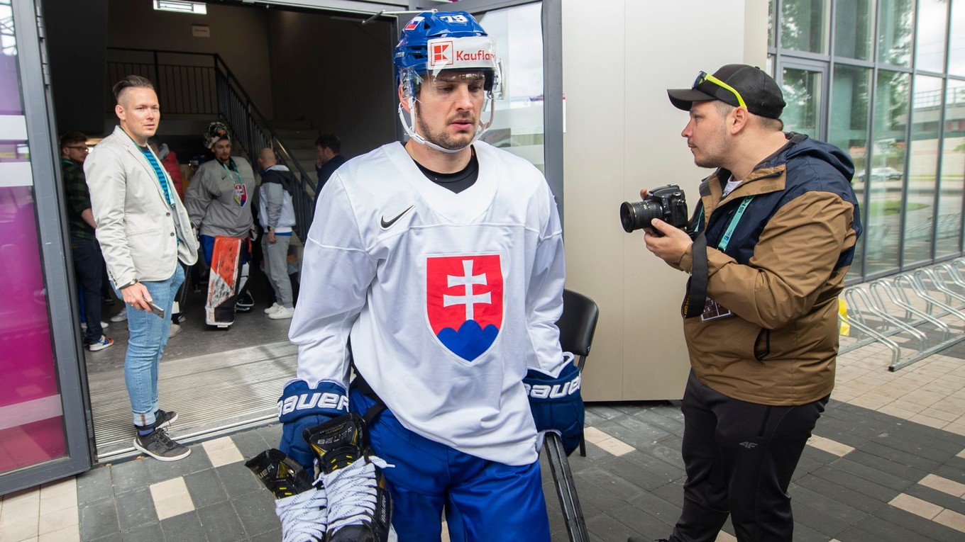 Libor Hudáček po tréningu na majstrovstvách sveta v ľadovom hokeji.