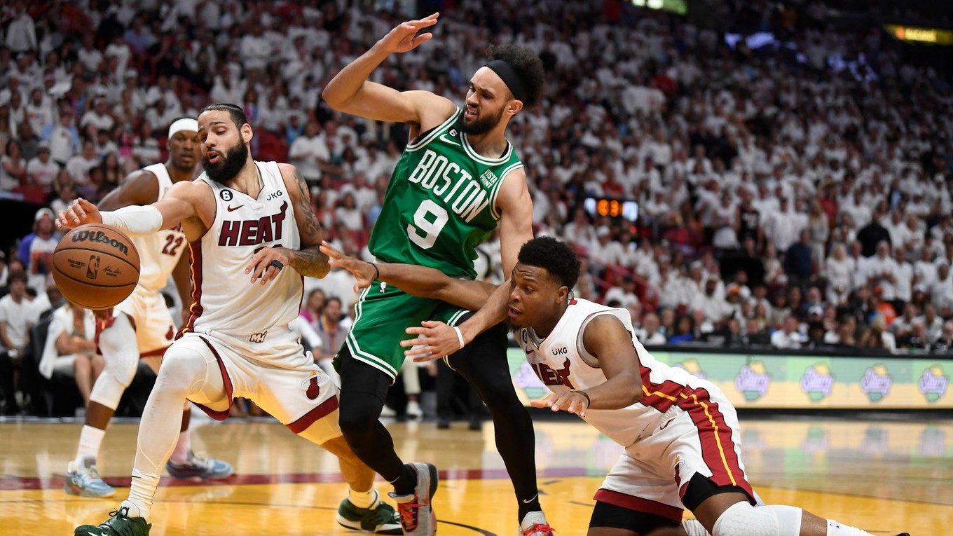 Caleb Martin, Kyle Lowry (Miami Heat) a Derrick White (Boston Celtics).