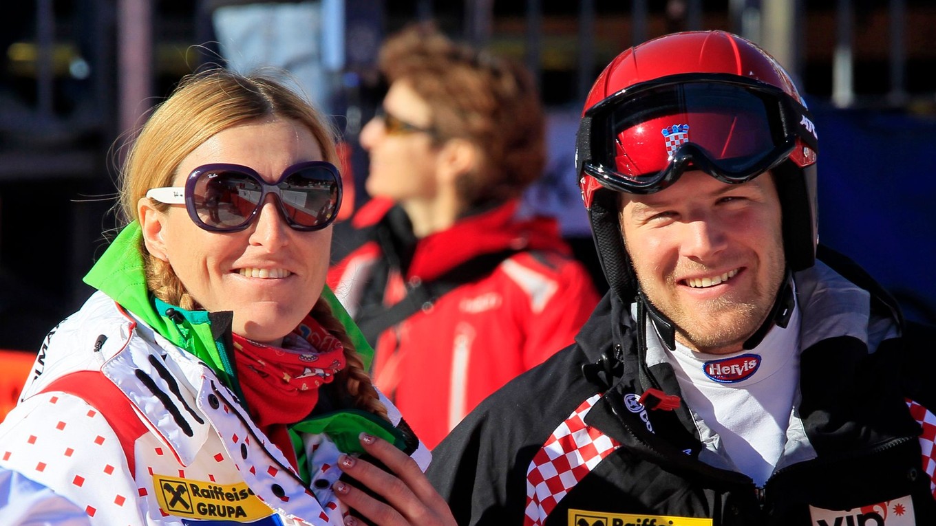 Bývalá chorvátska lyžiarka Janica Kosteličová s bratom Ivicom.
