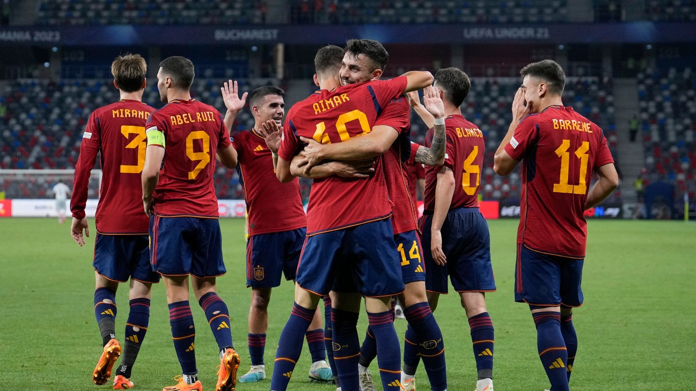 Radosť hráčov Španielska.