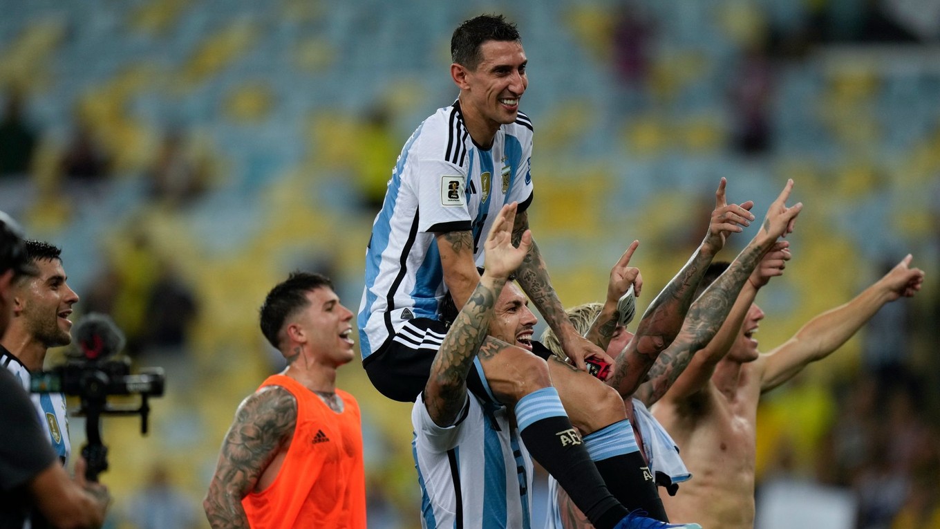 Angel Di Maria oslavuje triumf Argentíny