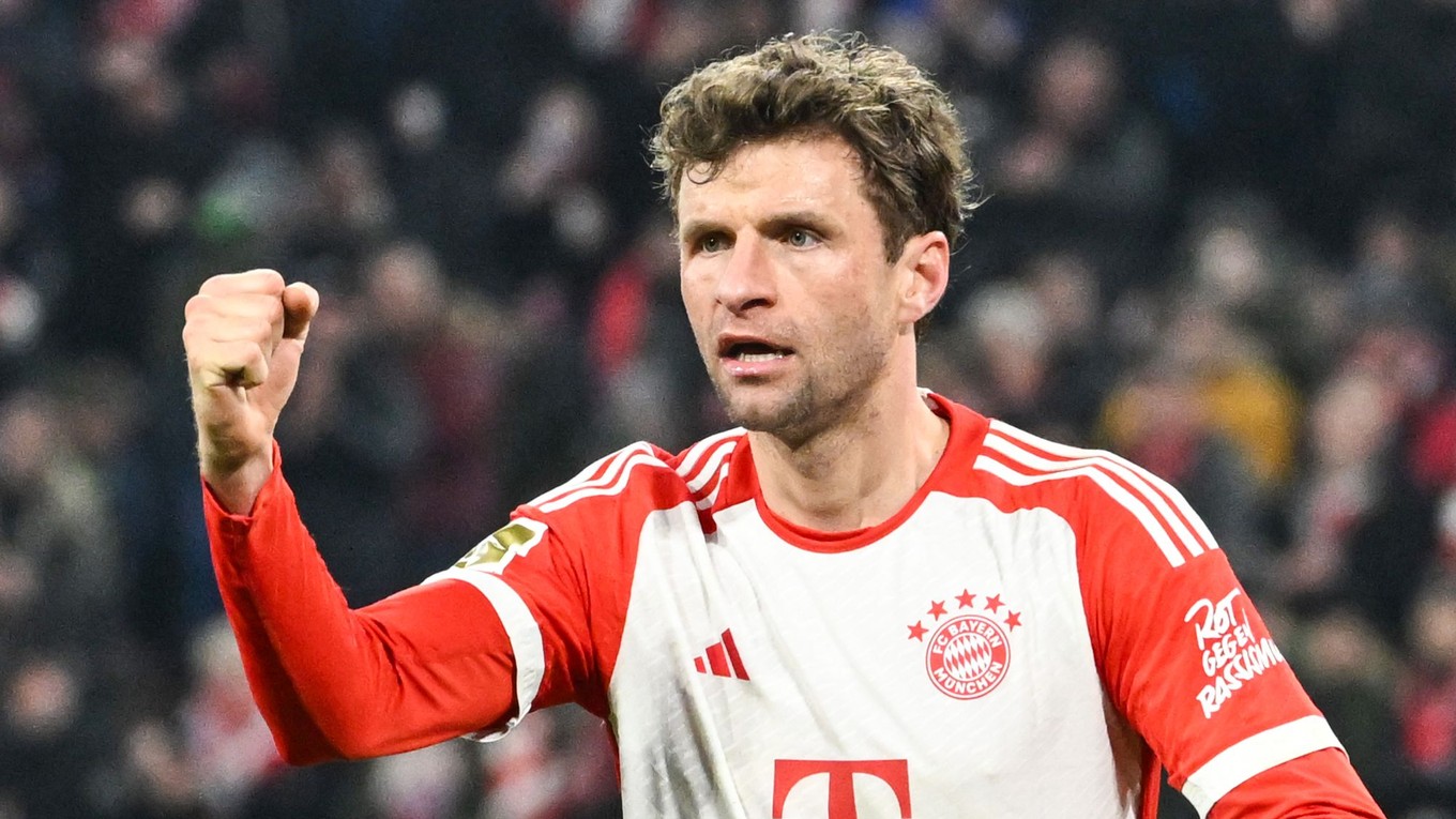 Na snímke je futbalista Bayernu Mníchov Thomas Müller.