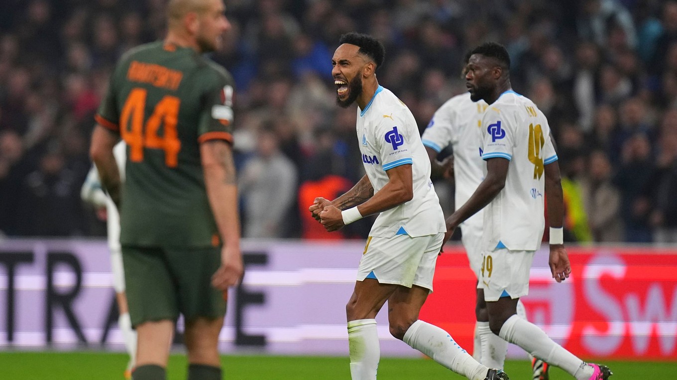 Pierre-Emerick Aubameyang v drese Olympique Marseille.