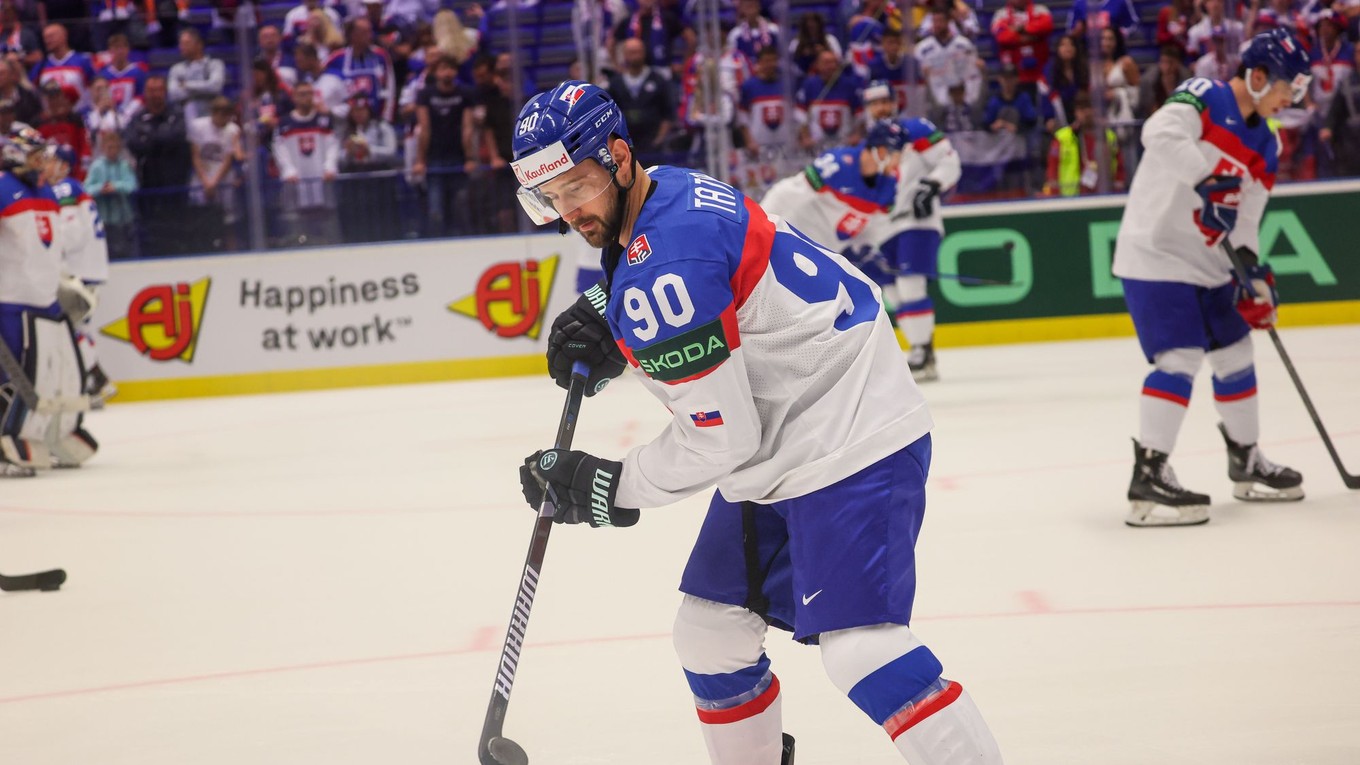 Tomáš Tatar pred zápasom Slovensko - Lotyšsko v skupine B na MS v hokeji 2024.