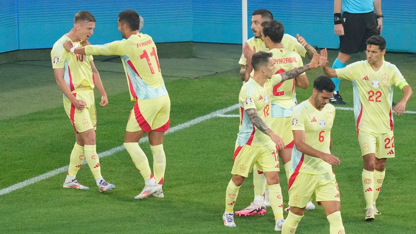 Španieli sa radujú z gólu