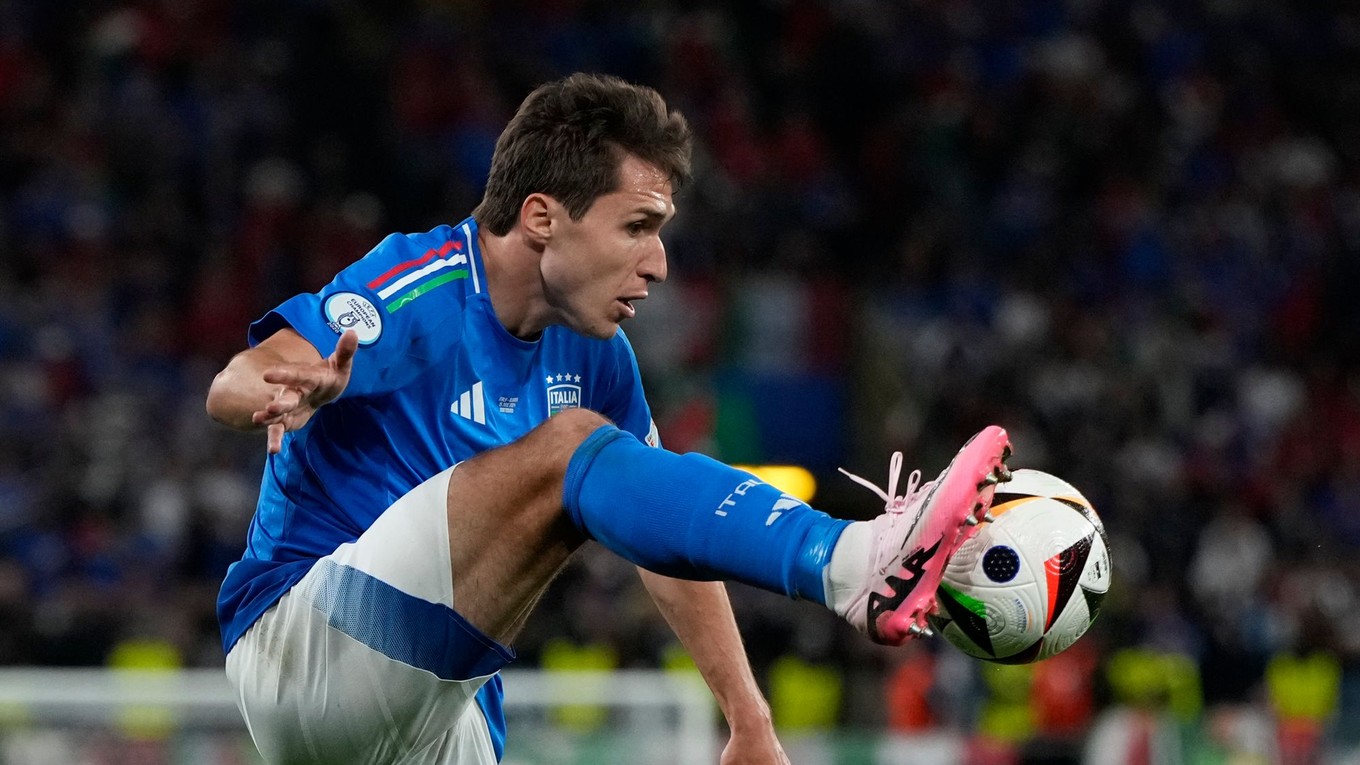 Taliansky futbalista Federico Chiesa počas EURO 2024.
