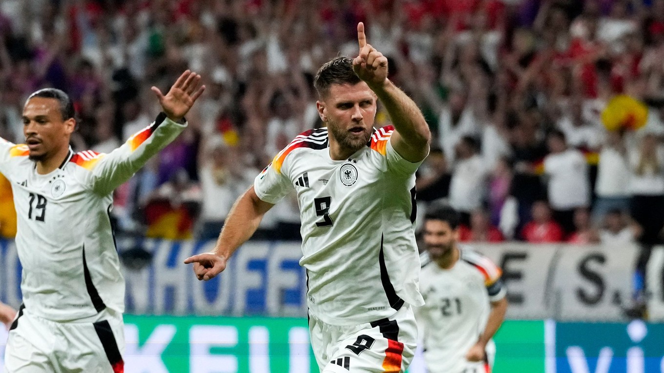 Nemecký útočník Niclas Füllkrug strelil gól v zápase proti Švajčiarsku na EURO 2024.