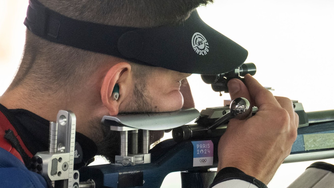 Slovenský strelec Patrik Jány na OH v Paríži 2024, archívna snímka.