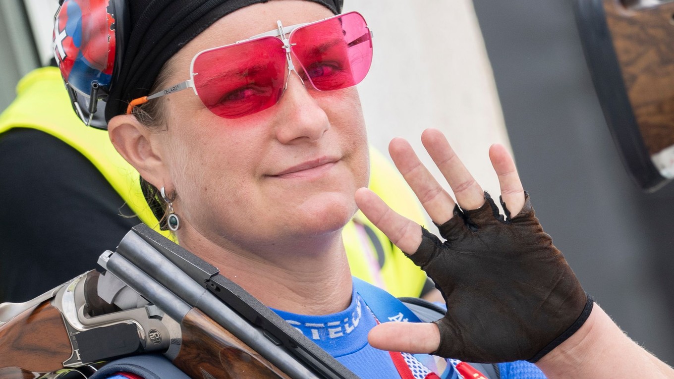 Slovenská reprezentantka v športovej streľbe Zuzana Rehák Štefečeková počas OH 2024.