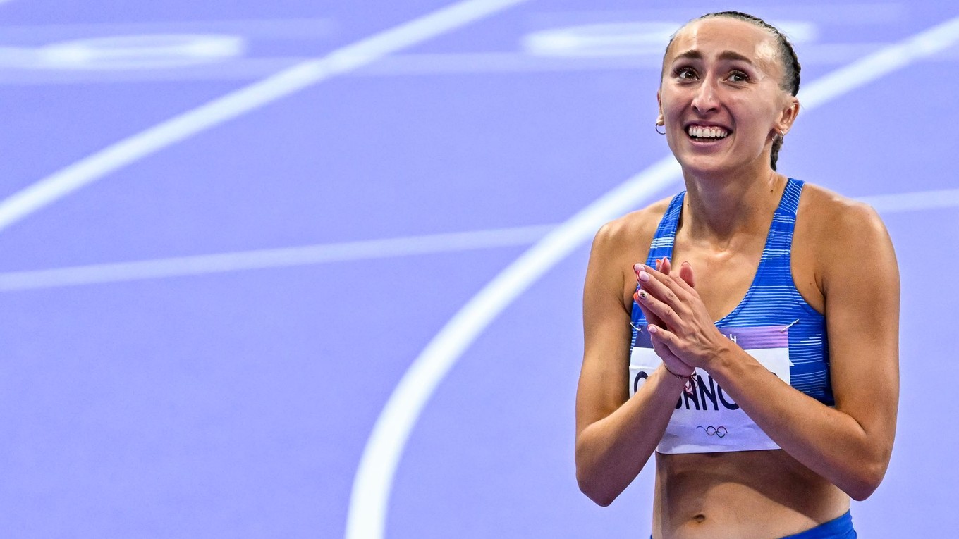 Gabriela Gajanová po semifinále behu na 800 metrov na olympijských hrách v Paríži.