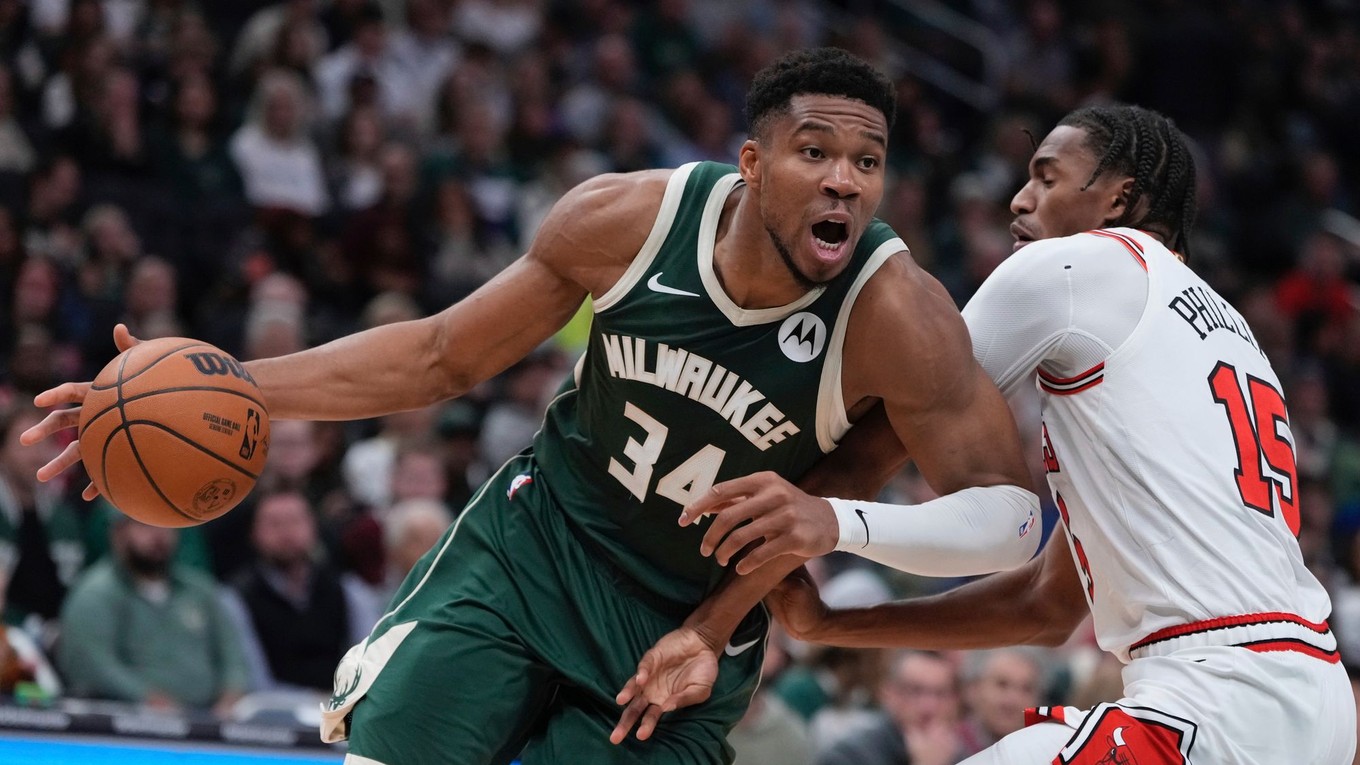 Giannis Antetokounmpo v zápase proti Chicago Bulls.