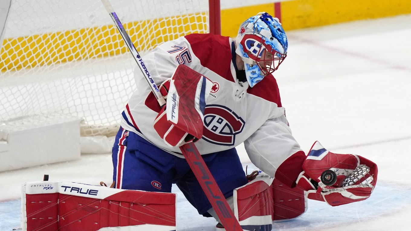 Český hokejový brankár Jakub Dobeš.