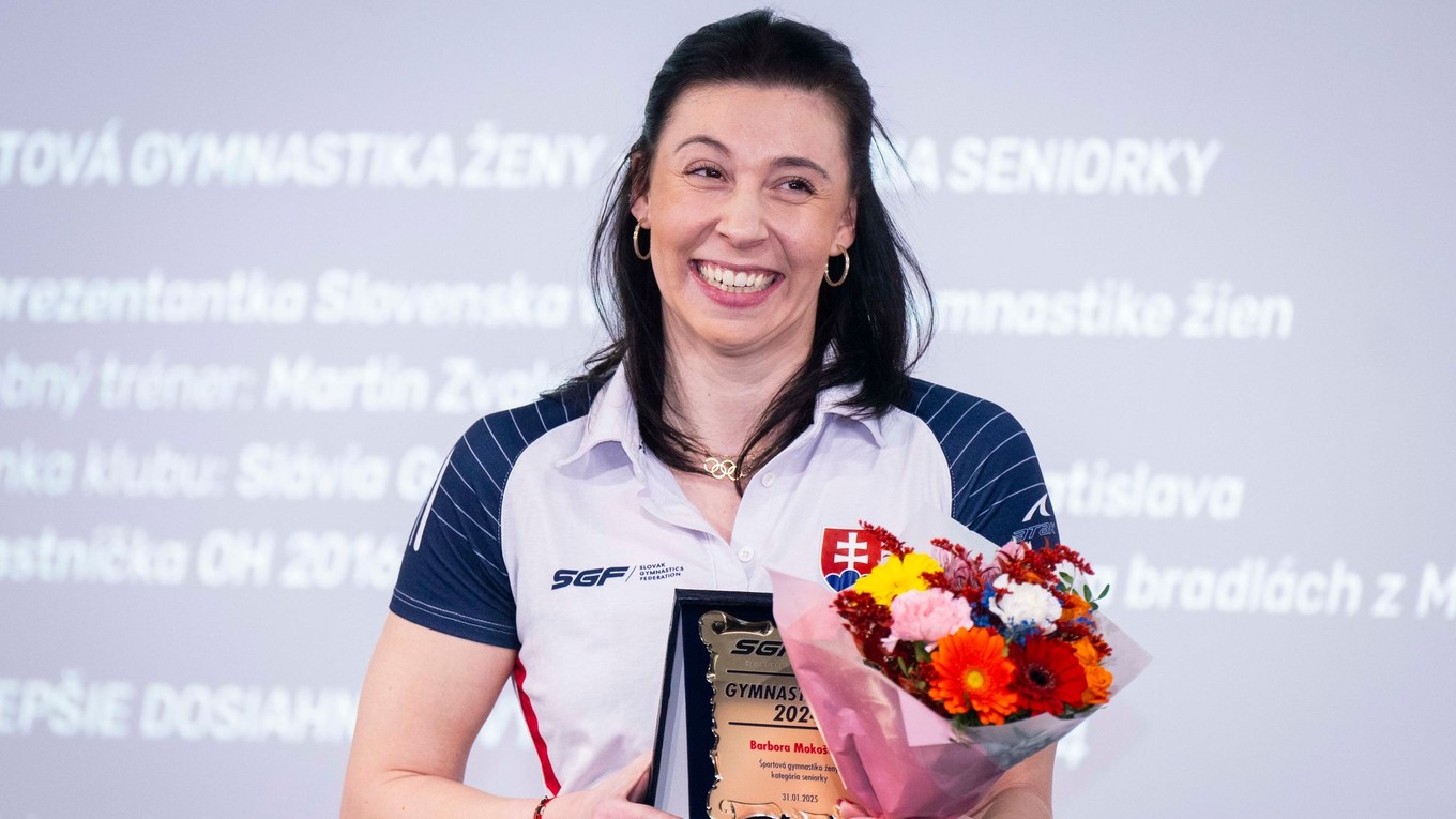 Športová gymnastka Barbora Mokošová, ktorá si prevzala ocenenie Gymnasta roka 2024.