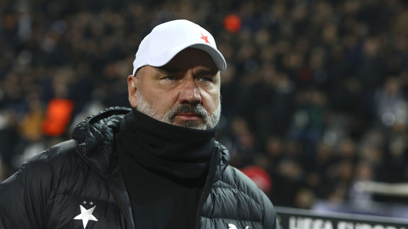 Tréner českého klubu SK Slavia Praha Jindřich Trpišovský.