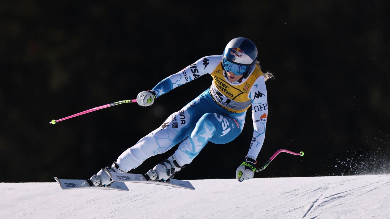 Lindsey Vonnová počas zjazdu žien.