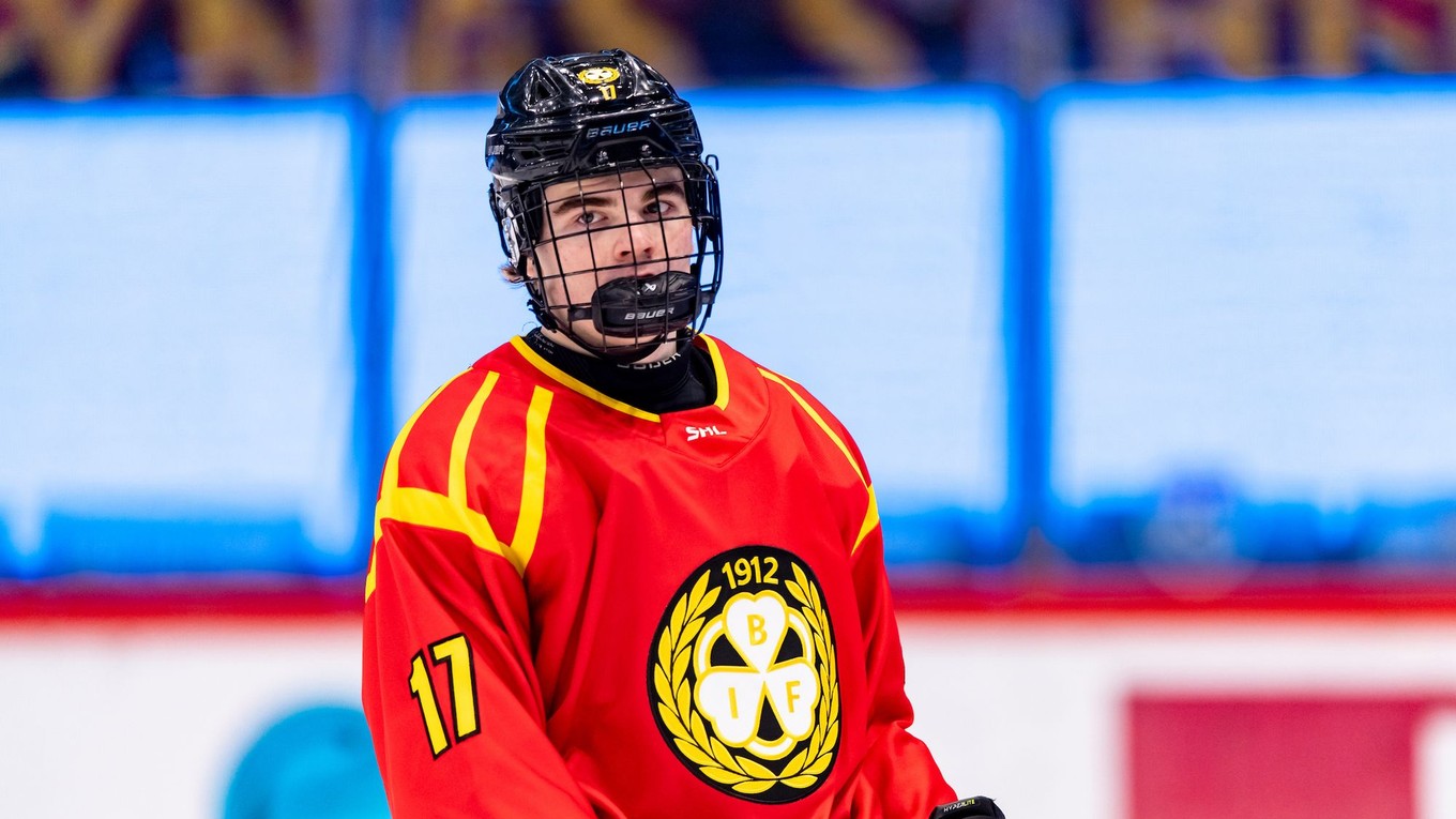 Slovenský útočník Michal Svrček v drese Brynäs IF. 
