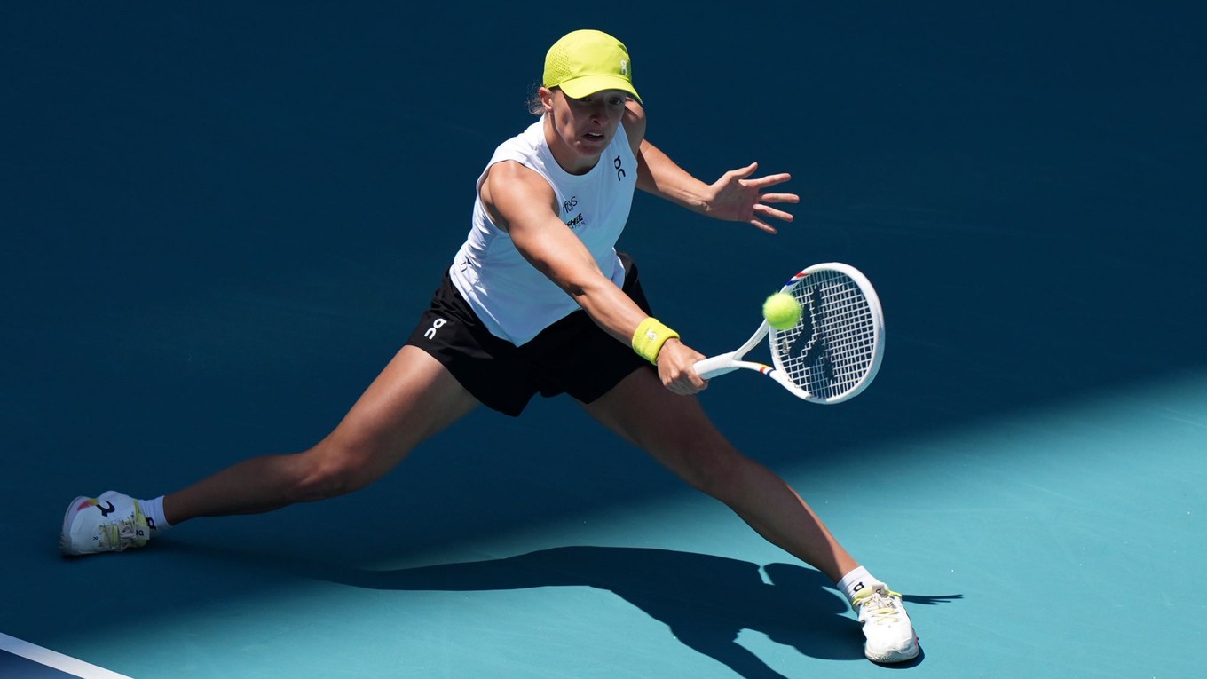 Iga Swiateková na turnaji WTA v Miami 2025