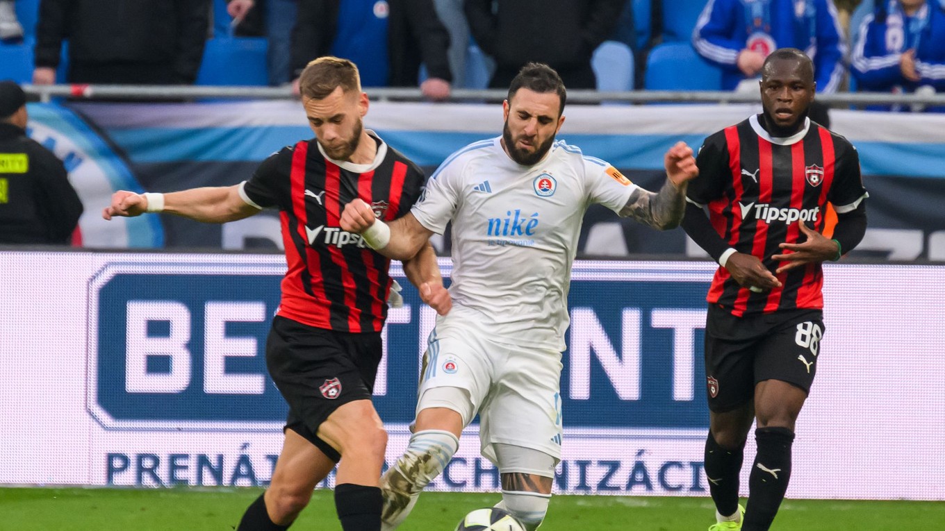 Fotka zo zápasu Slovan Bratislava - Spartak Trnava.