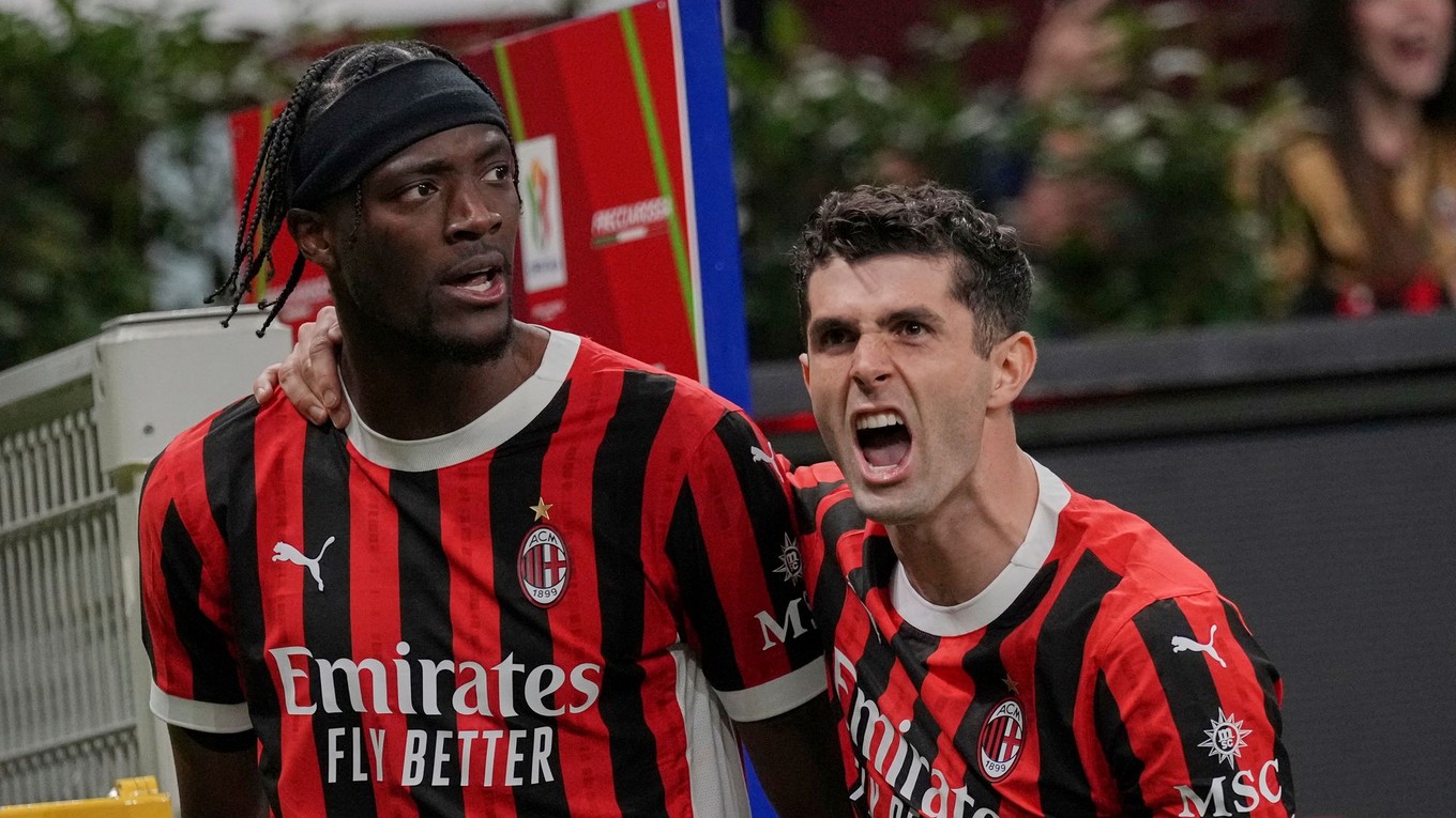 Radosť hráčov AC Miláno. 