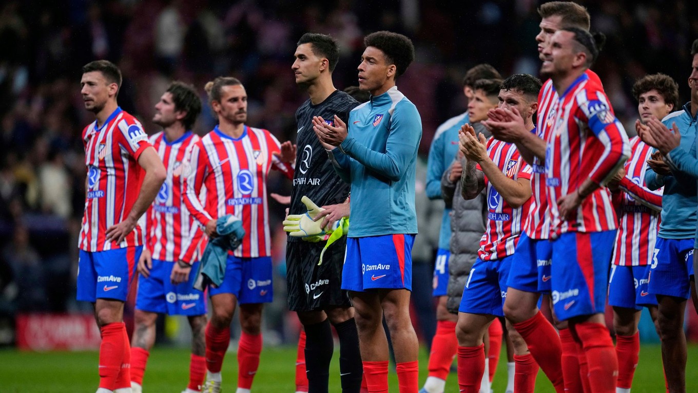 Radosť hráčov Atlética Madrid. 