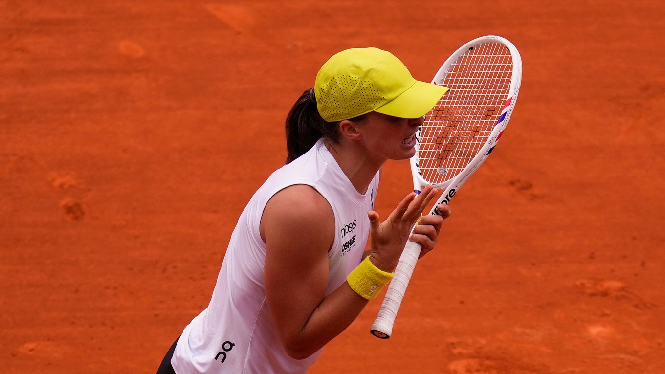 Iga Swiateková na turnaji WTA Madrid 2025.
