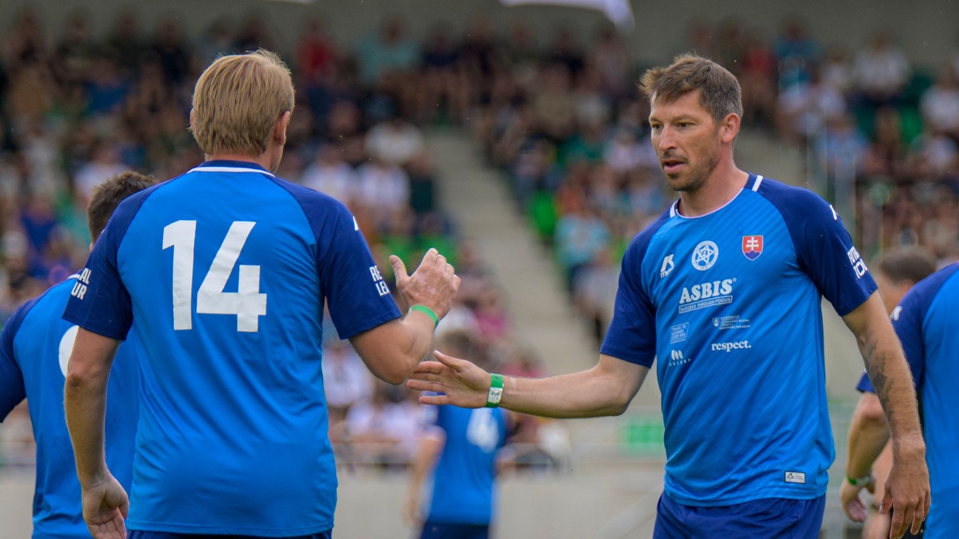 Ľubomír Luhový a Filip Hološko (obaja Internacionáli Slovenska).