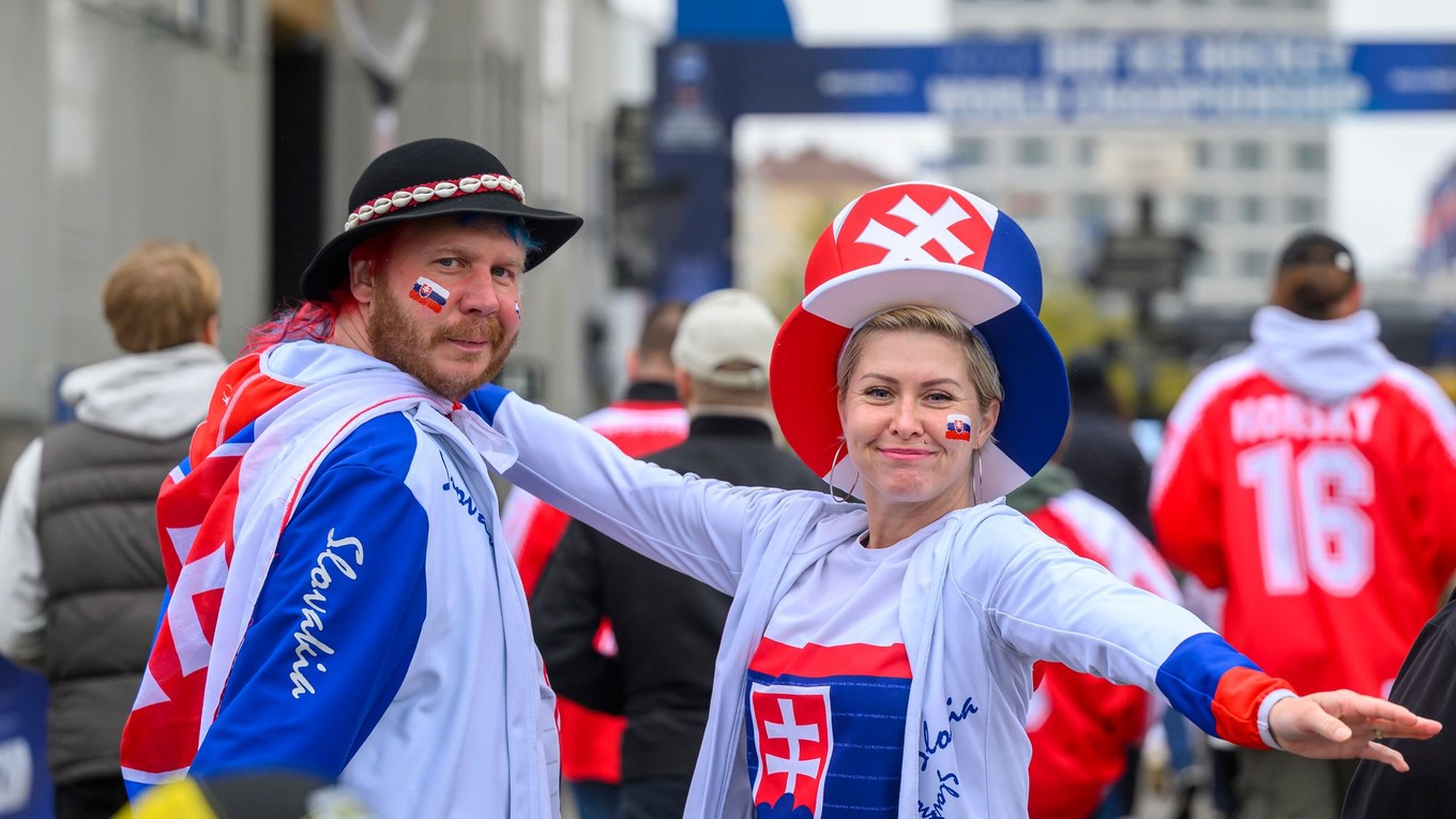 Fanúšikovia Slovenska na MS v hokeji 2025 pred zápasom Slovensko - Švédsko.