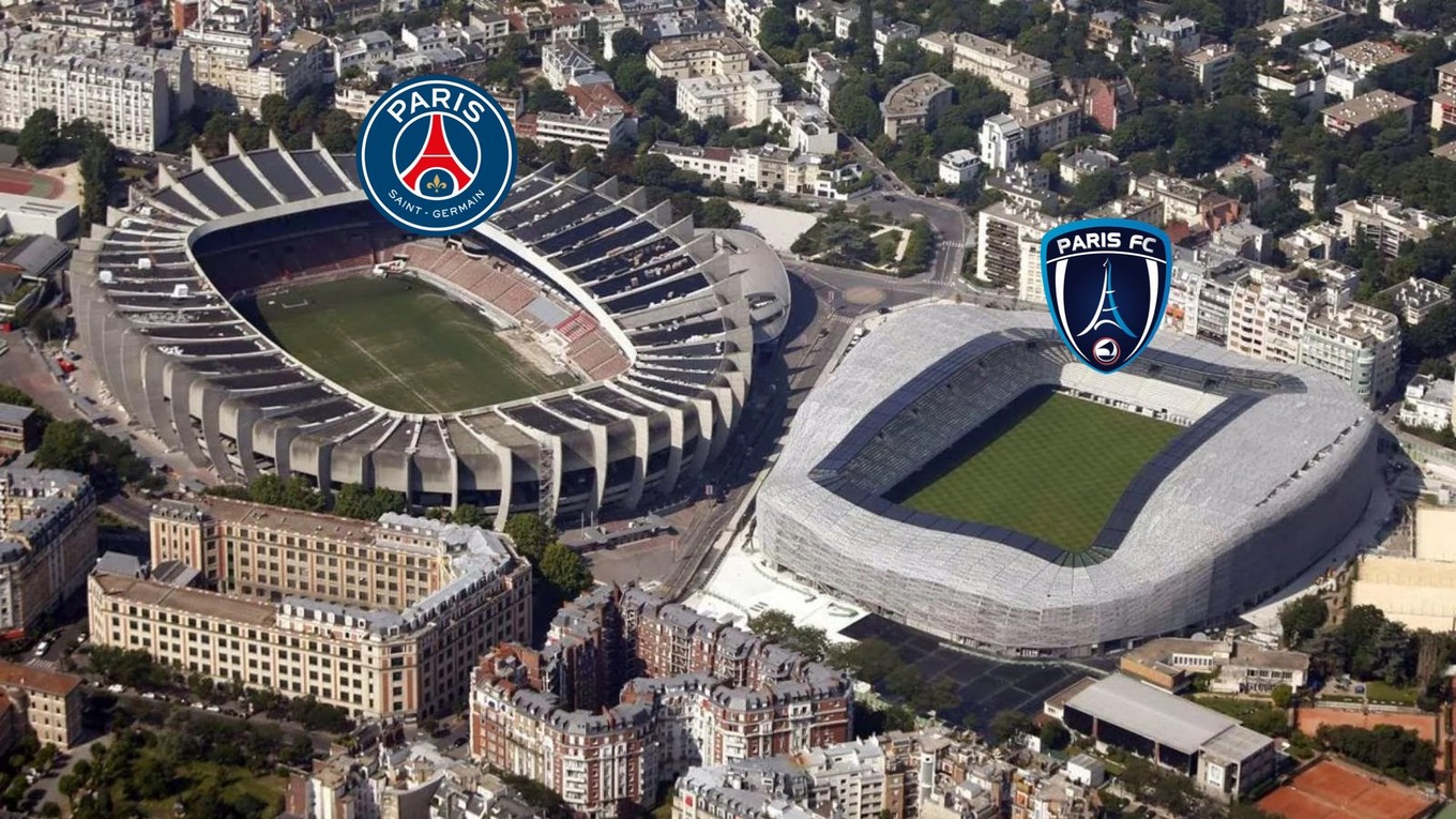 Štadióny Paríž St. Germain a Paríž FC sú tesne vedľa seba.
