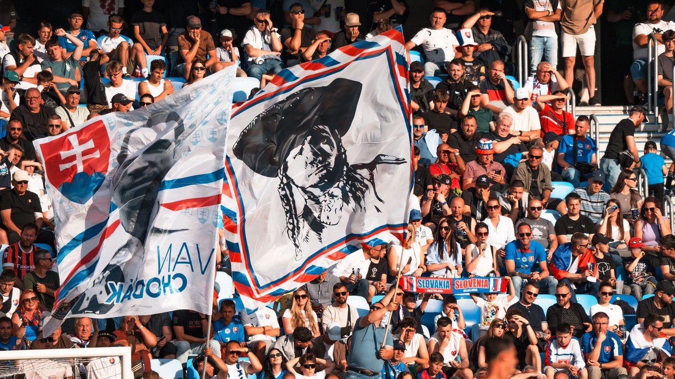 Momentka zo zápasu Slovensko - Španielsko v skupine A na EURO U21 2025 (ME vo futbale do 21 rokov 2025).