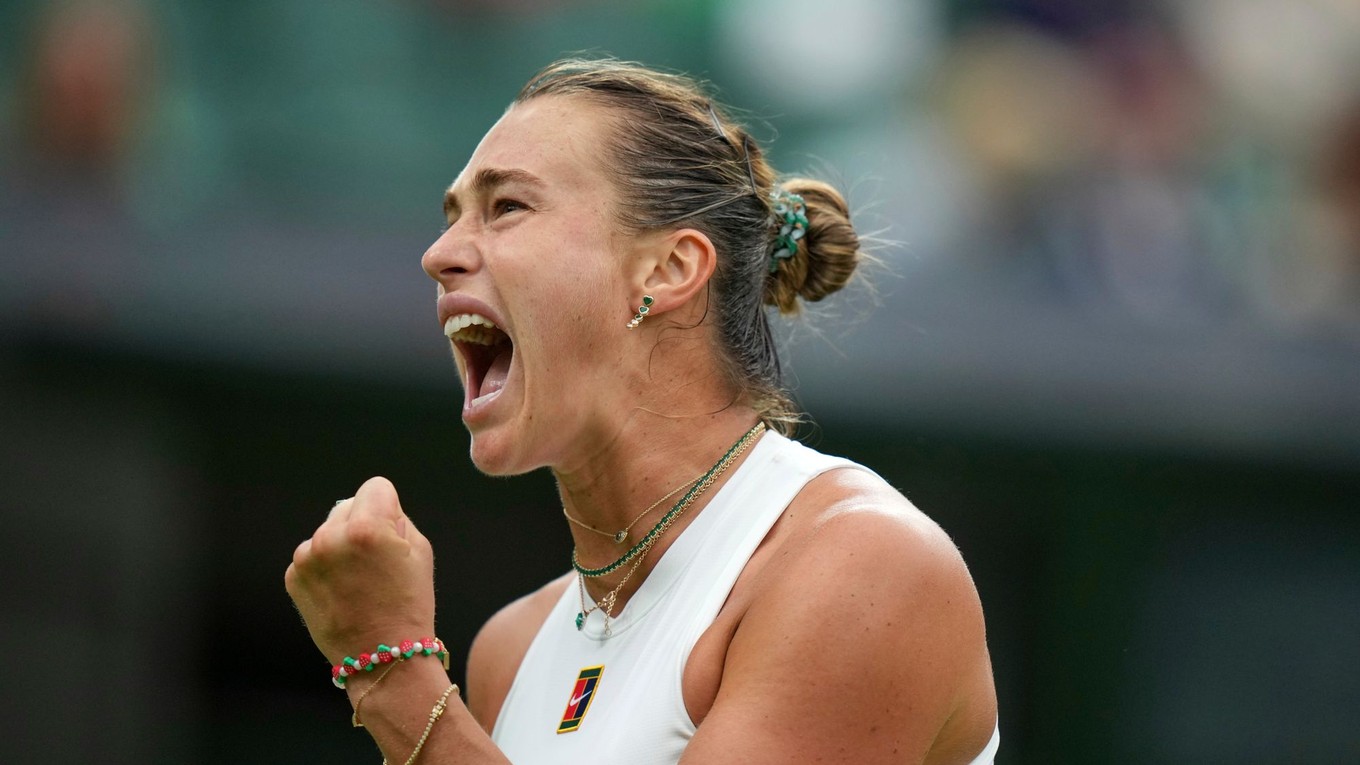 Aryna Sabalenková počas osemfinále Wimbledonu 2025.