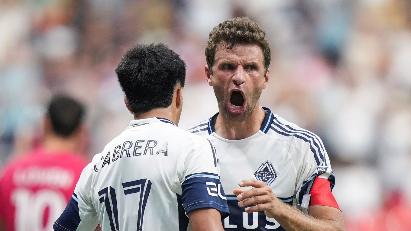 Thomas Müller oslavuje víťazstvo Vancouveru Whitecaps.