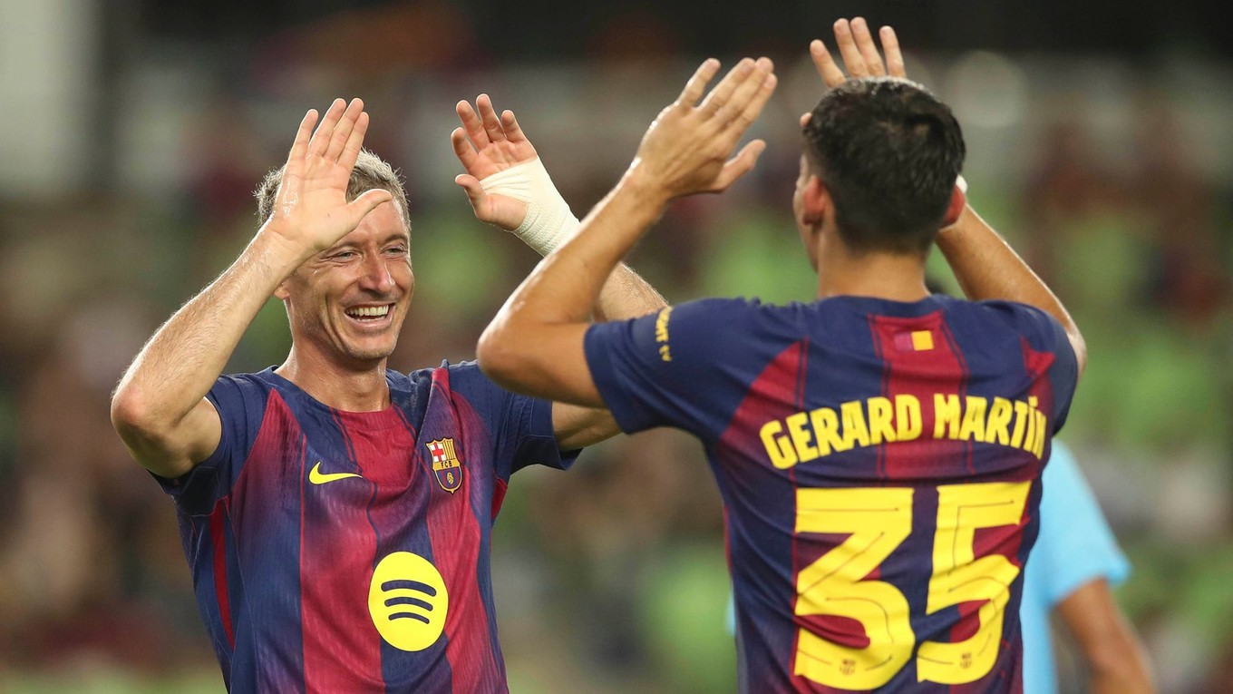 Robert Lewandowski a Gerard Martin