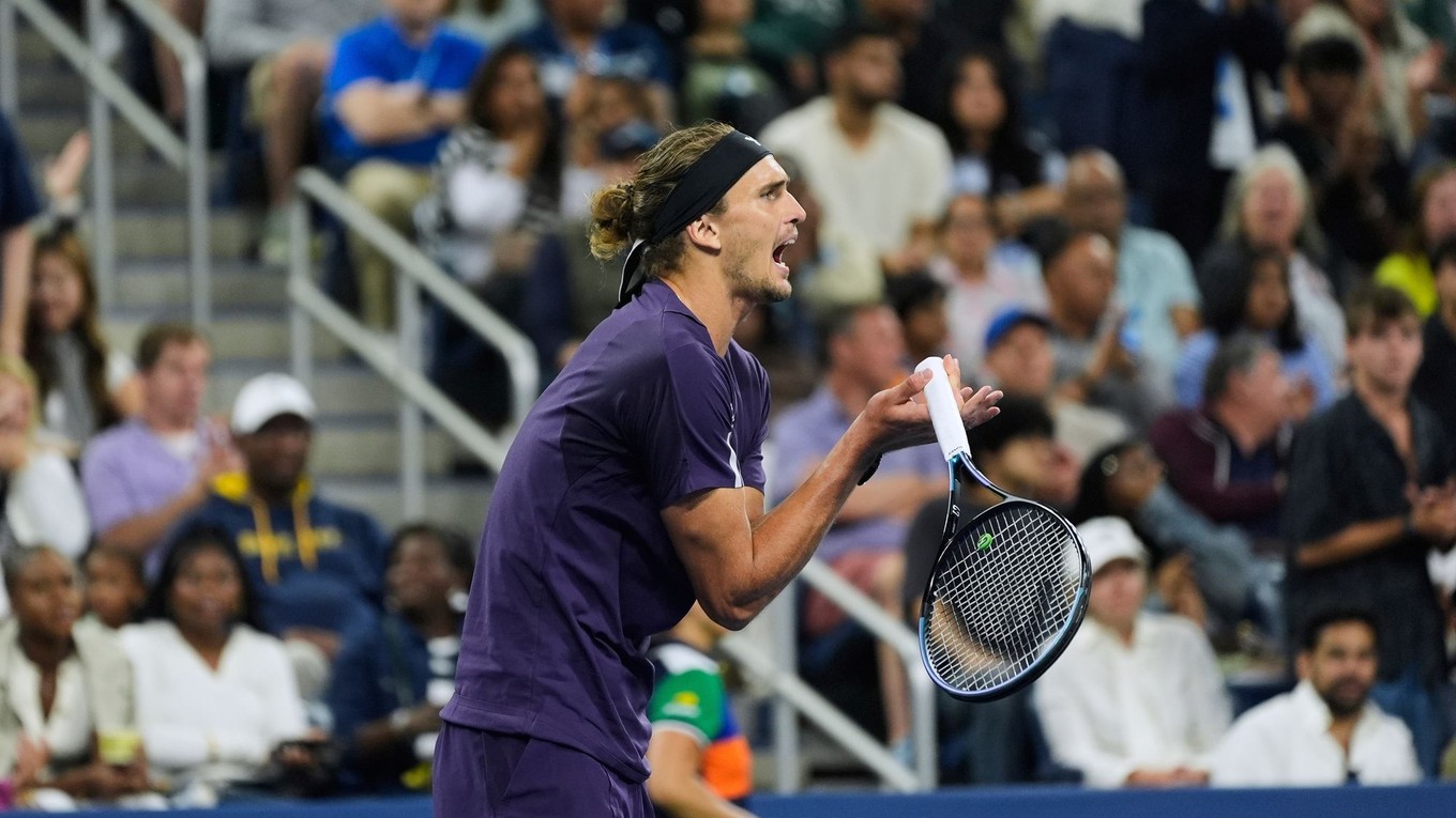 Alexander Zverev počas 3. kola na US Open 2025.