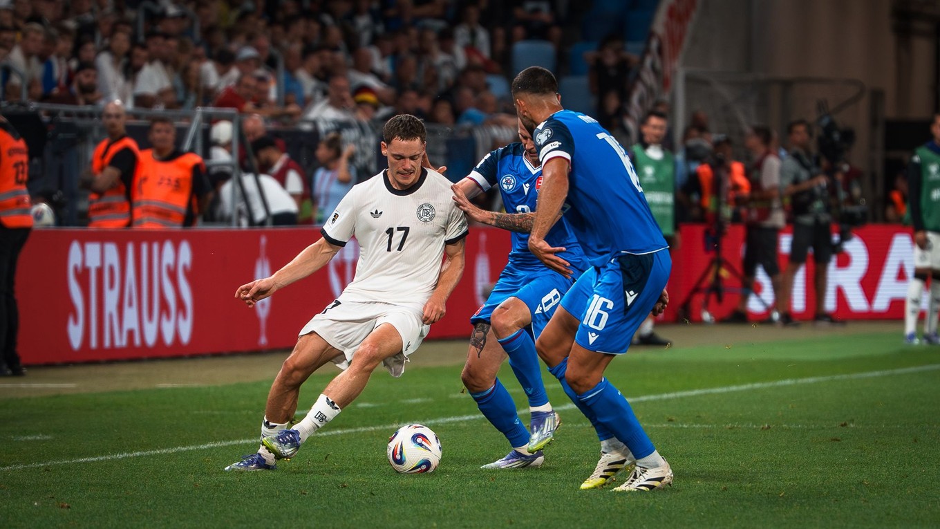 Momentka zo zápasu Slovensko - Nemecko (Kvalifikácia MS 2026)